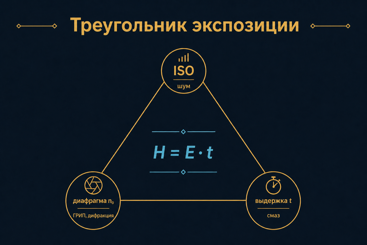 Треугольник экспозиции: диафрагма, выдержка, ISO